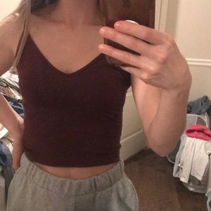 Brandy Melville burgundy crop top